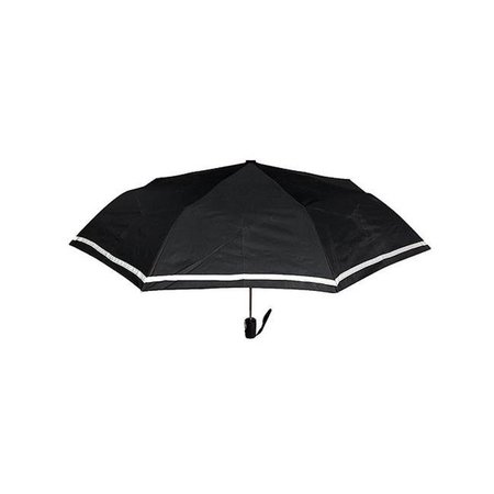 EN ROUTE TRAVELWARE En Route Travelware 145 19 in. Travel Arc Umbrella with Reflective Trim - Black 145